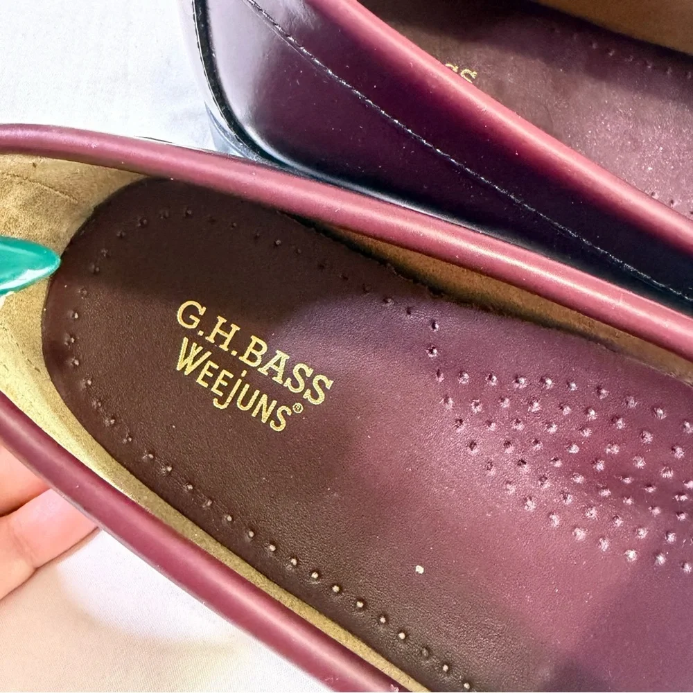 Weejuns G.H. Bass Whitney oxblood Burgundy Leather Loafers women’s 8.5 shoes - Picture 10 of 16